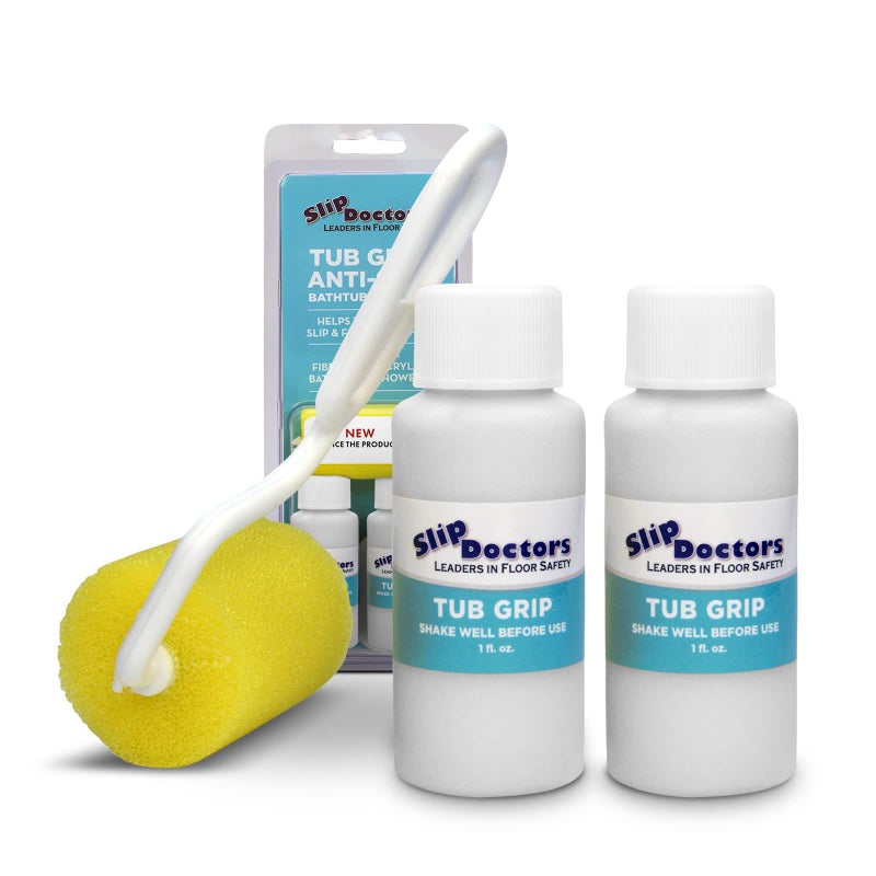 Slip Doctors Anti-Slip Bath & Shower Floor Solutions (2 Bottles) â€“ Tub Grip â€“ Barefoot Friendly Non-Slip Coating Fixes Slippery Fiberglass & Acrylic Showers & Tubs - Image 1